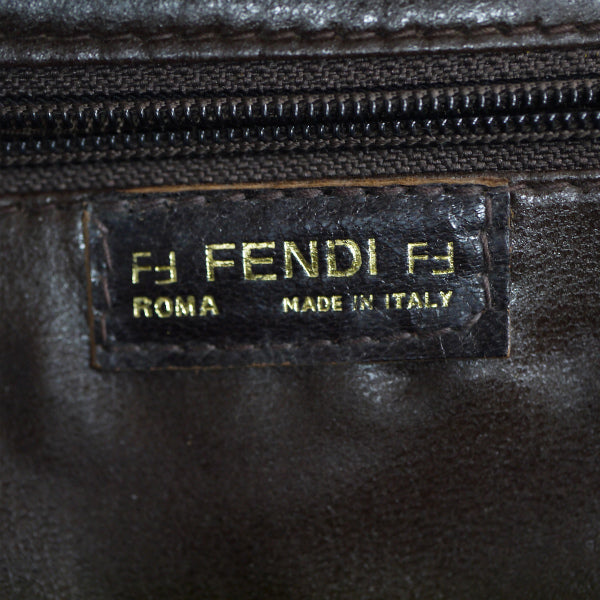 Fendi　がま口FFロゴ台形ミニショルダー（茶）