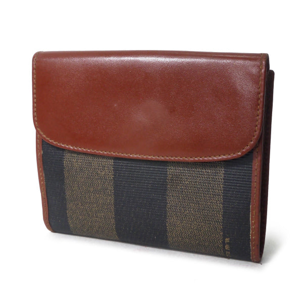 FENDI　ペカン柄2つ折り財布（茶/箱付き）