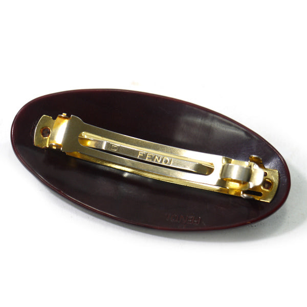 Fendi　ダブルFロゴ クロコ調バレッタ（ボルドー）