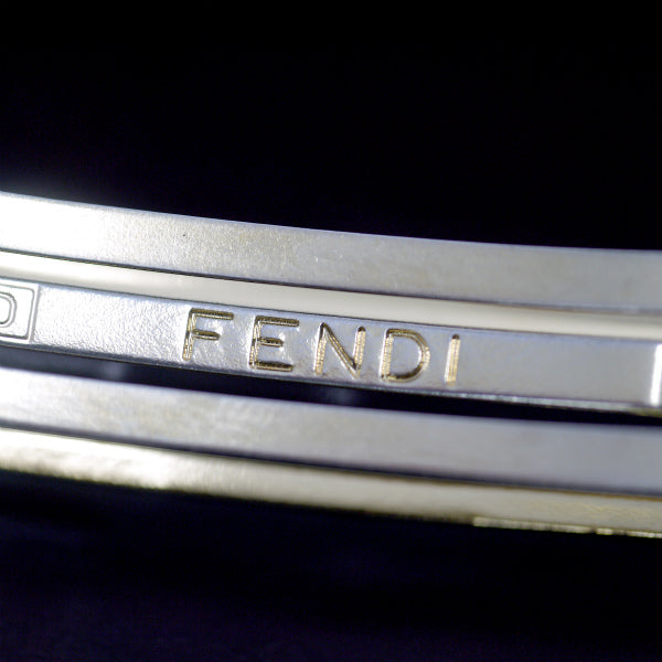 Fendi　ダブルFロゴ クロコ調バレッタ（ボルドー）