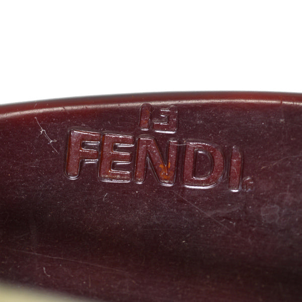 Fendi　ダブルFロゴ クロコ調バレッタ（ボルドー）