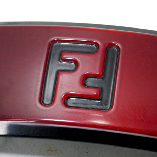 Fendi　ダブルFロゴ スクエアバレッタ（赤×黒）