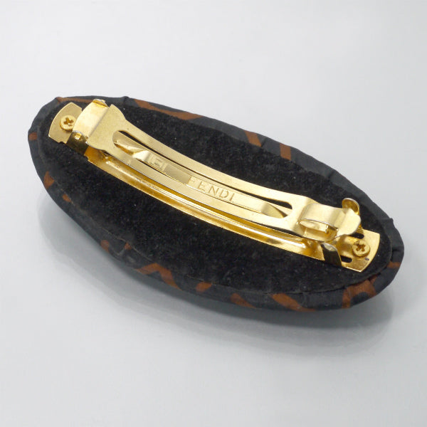 FENDI　ロゴパターンバレッタ（黒/茶）