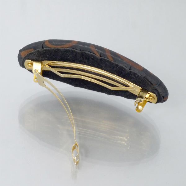 FENDI　ロゴパターンバレッタ（黒/茶）