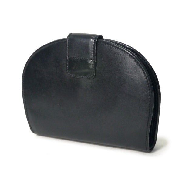 FENDI　FFロゴ ラウンドレザー折財布（黒/箱付き）