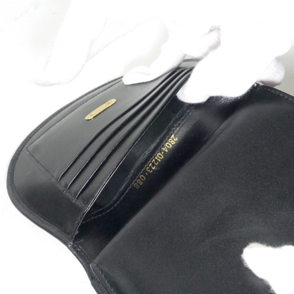 FENDI　FFロゴ ラウンドレザー折財布（黒/箱付き）