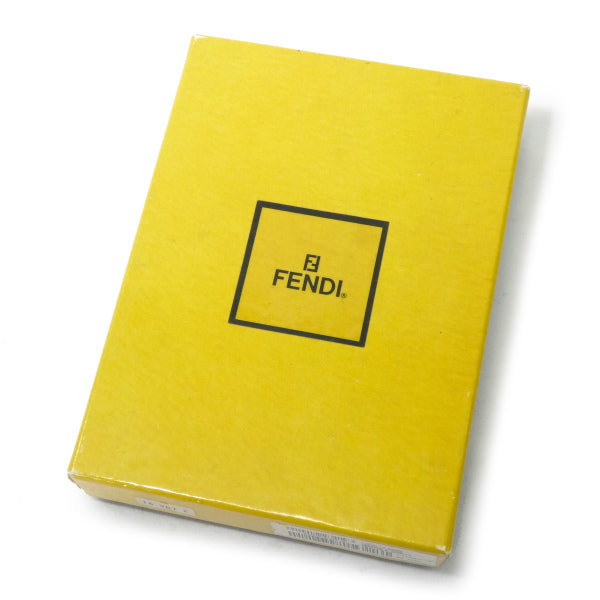 FENDI　FFロゴ ラウンドレザー折財布（黒/箱付き）