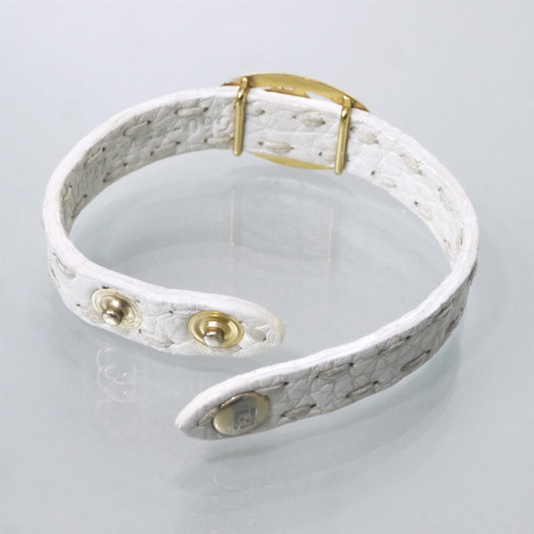 Fendi　セレリア ホース金具レザーブレスレット（白）