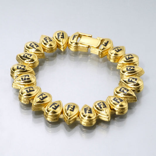 Fendi　FFロゴドロップチェーンブレスレット（ゴールド）