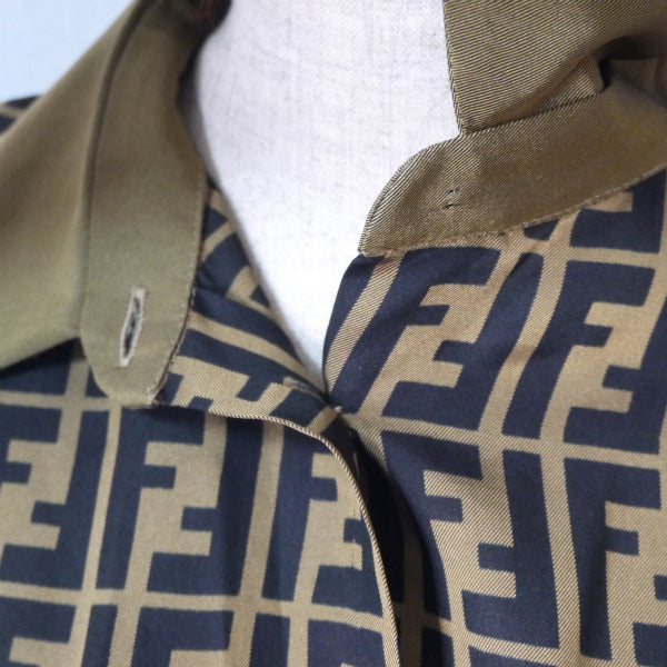FENDI vintageズッカ柄シャツブラウス（茶） – Vintage Shop Rococo