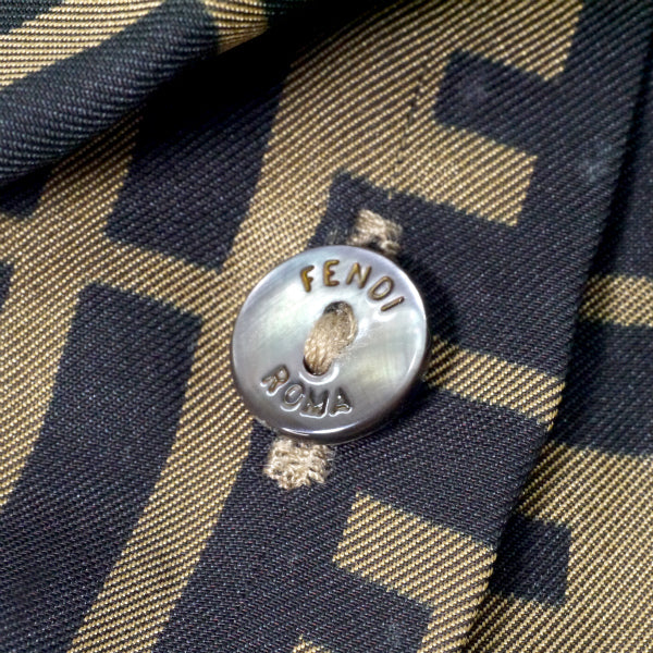 FENDI vintageズッカ柄シャツブラウス（茶）