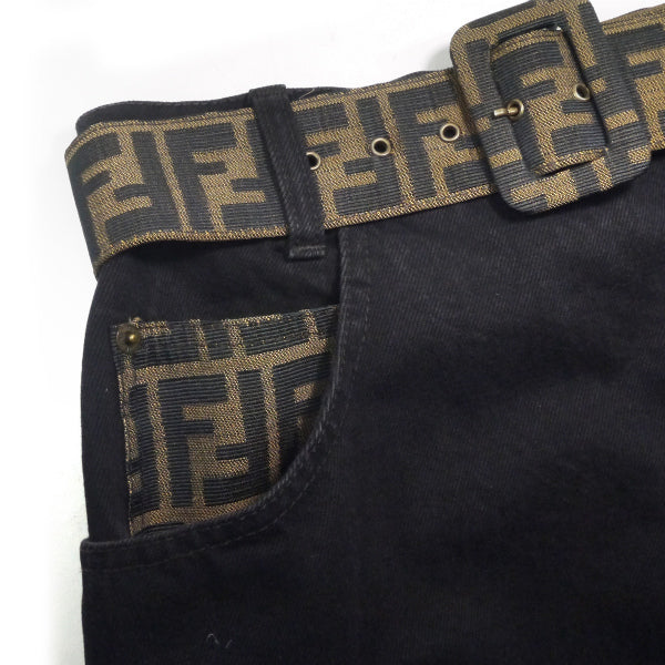 FENDI vintageズッカ柄スカート（黒）