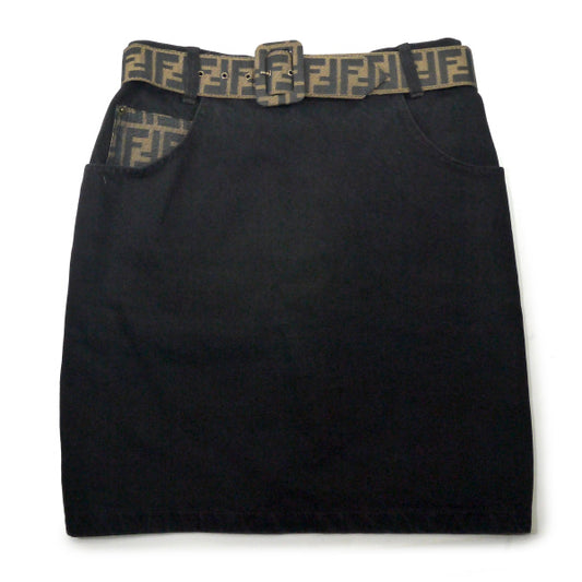 FENDI vintageズッカ柄スカート（黒）