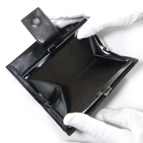 FENDI　ズッカ柄 がま口ミドル財布（濃茶）