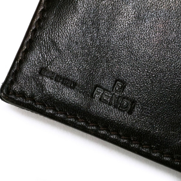 FENDI　ズッカ柄 がま口ミドル財布（濃茶）