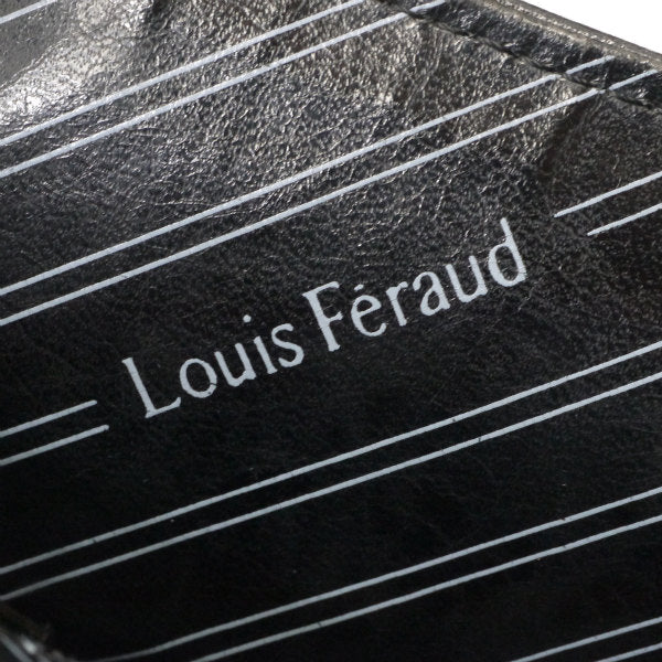 Louis Feraud 総革製半円ショルダーバッグ （黒）