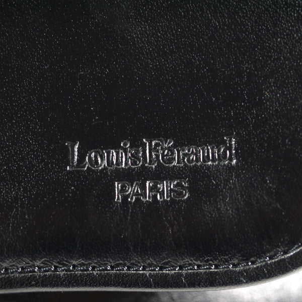 Louis Feraud 総革製半円ショルダーバッグ （黒）