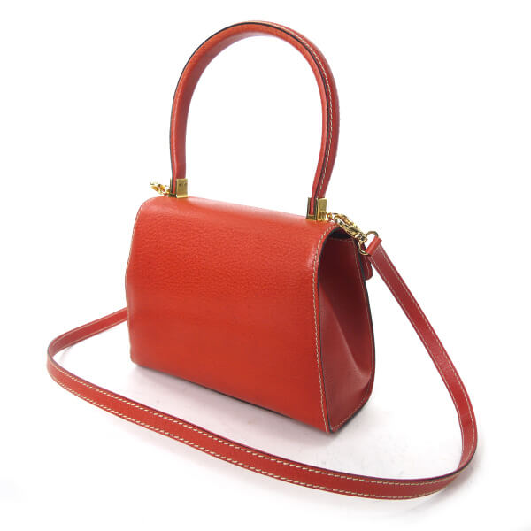 GIANFRANCO FERRE　総革2WAYハンドバッグ（朱赤）