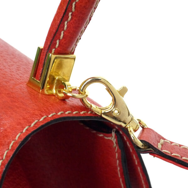 GIANFRANCO FERRE　総革2WAYハンドバッグ（朱赤）