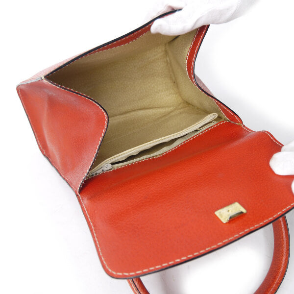 GIANFRANCO FERRE　総革2WAYハンドバッグ（朱赤）