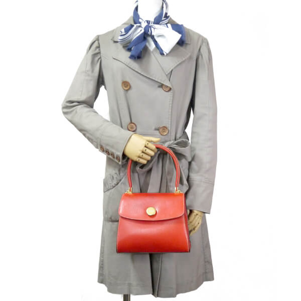 GIANFRANCO FERRE　総革2WAYハンドバッグ（朱赤）