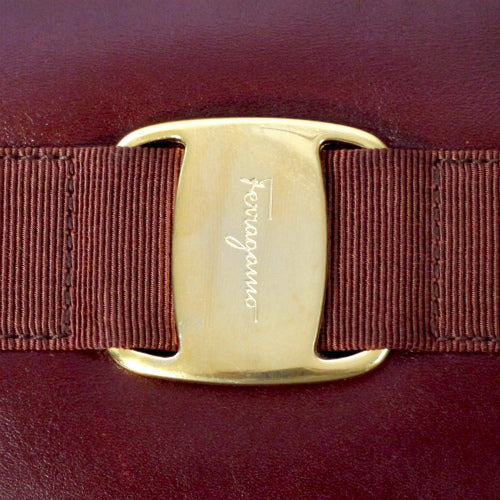 Salvatore Ferragamo  リボンポシェット（茶）