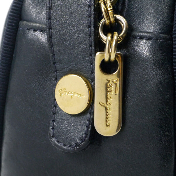 Salvatore Ferragamo  Varaリボン ポシェットバッグ（濃紺）