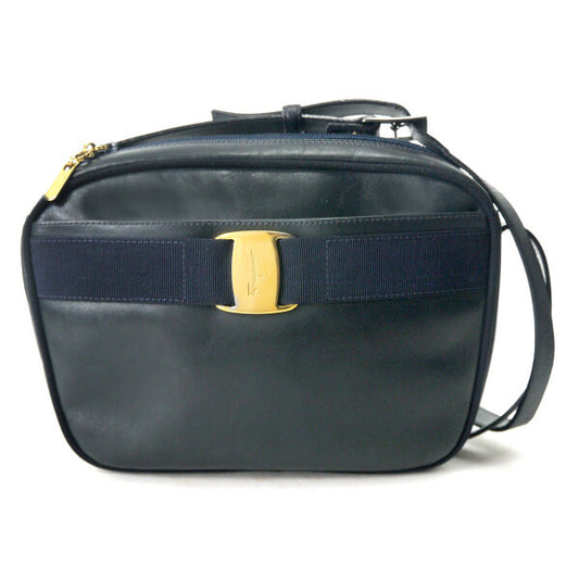 Salvatore Ferragamo  Varaリボン ポシェットバッグ（濃紺）