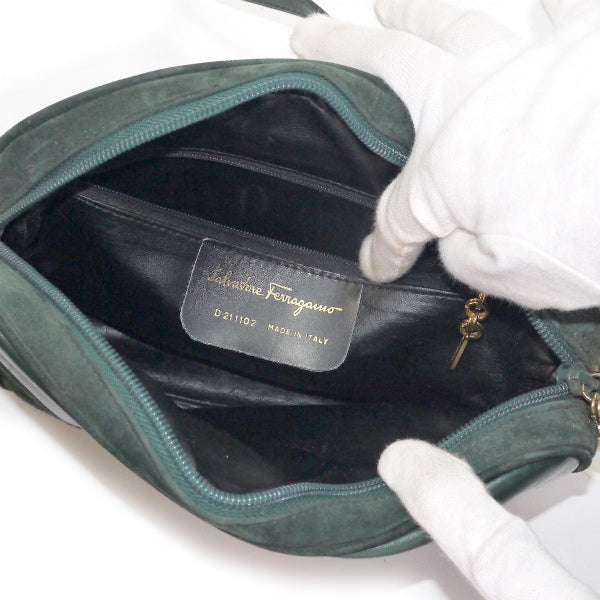 Salvatore Ferragamo  Vara異素材MIXショルダー（緑）