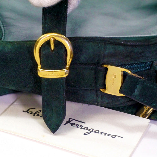 Salvatore Ferragamo  Vara異素材MIXショルダー（緑）