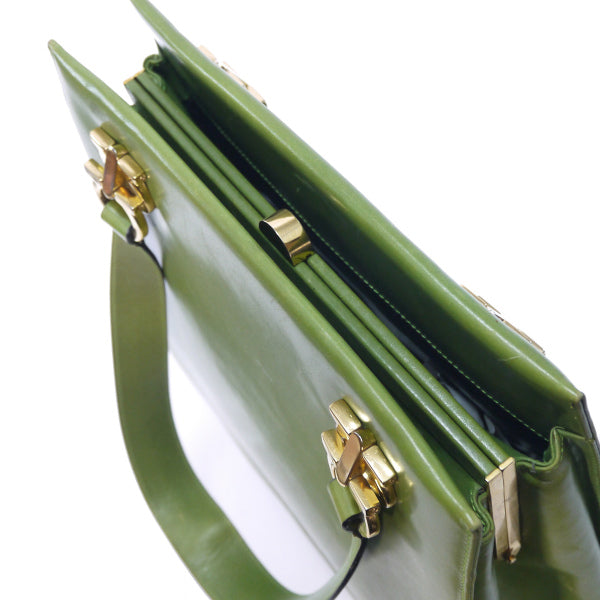 Salvatore Ferragamo  ＜訳あり＞ガンチーニ大型レザートート（黄緑）