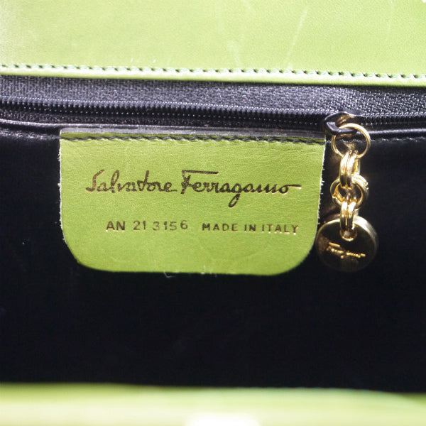 Salvatore Ferragamo  ＜訳あり＞ガンチーニ大型レザートート（黄緑）