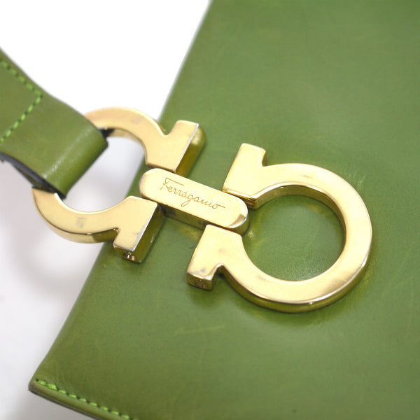 Salvatore Ferragamo  ＜訳あり＞ガンチーニ大型レザートート（黄緑）