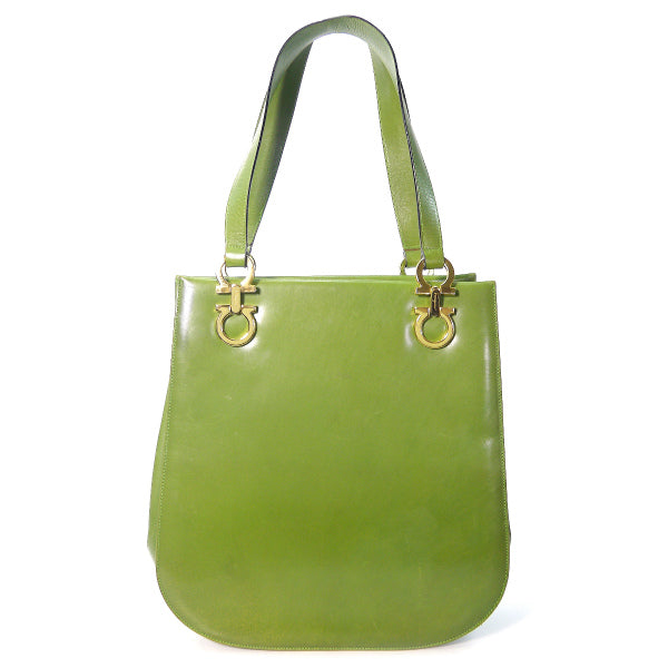 Salvatore Ferragamo  ＜訳あり＞ガンチーニ大型レザートート（黄緑）