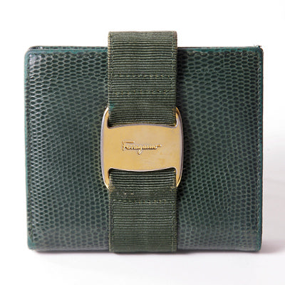 Ferragamo Vara コンパクト財布（緑）