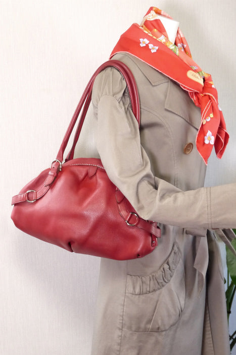 Salvatore Ferragamo　総皮トートバッグ(赤)