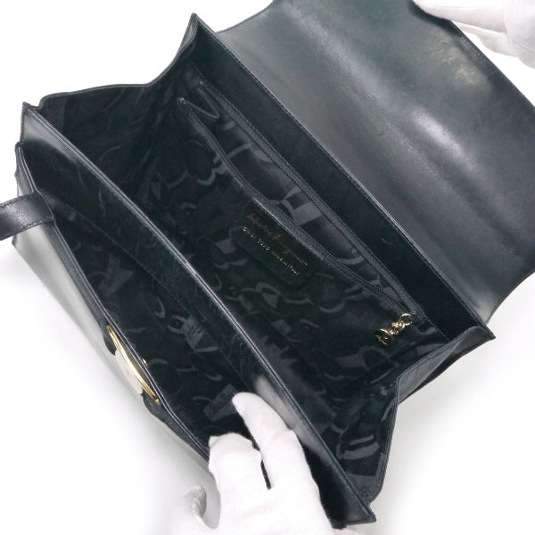 Salvatore Ferragamo　Vara金具レザーハンドバッグ（黒）
