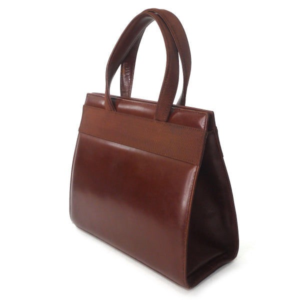 Salvatore Ferragamo　Varaリボン レザーミニハンドバッグ（飴茶）