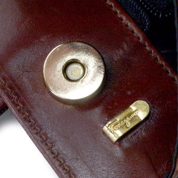 Salvatore Ferragamo　Varaリボン レザーミニハンドバッグ（飴茶）