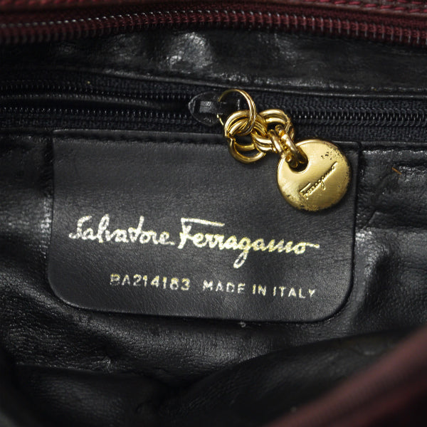Salvatore Ferragamo  Varaリボン ポシェットバッグ（ボルドー）