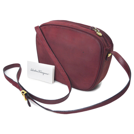 Salvatore Ferragamo  Varaリボン ポシェットバッグ（赤/ヌバック）