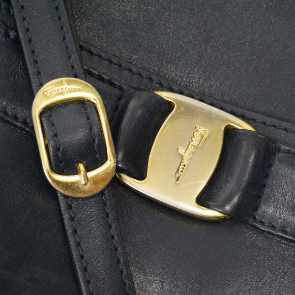 Salvatore Ferragamo   Varaリボン スクエアミニショルダー（濃紺）