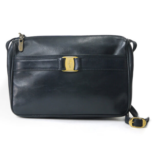Salvatore Ferragamo   Varaリボン スクエアミニショルダー（濃紺）