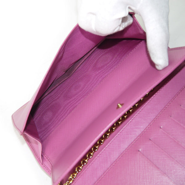 Salvatore Ferragamo Varaリボンチェーンウォレット（ピンク