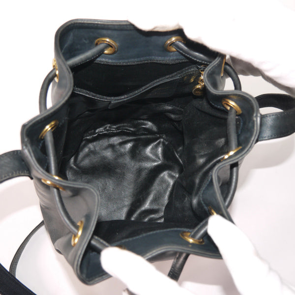 Salvatore Ferragamo Varaリボン巾着ショルダー（濃紺）