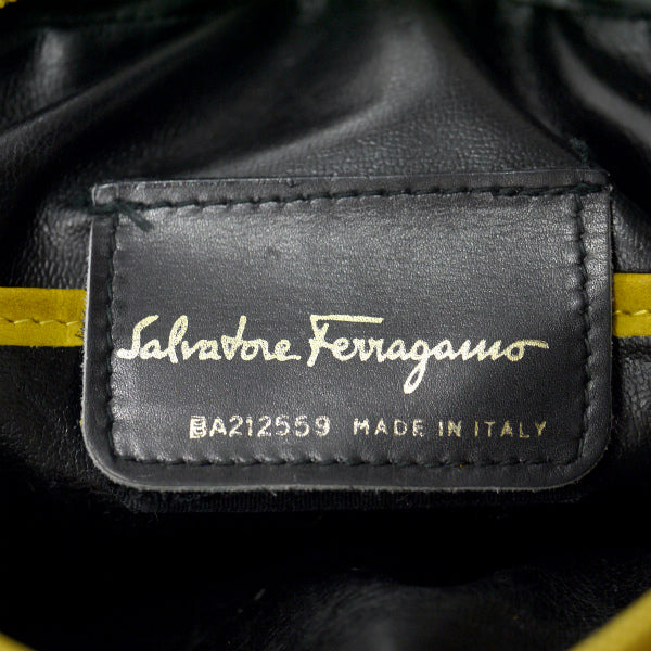 Salvatore Ferragamo  Varaリボン ポシェットバッグ（黄/ヌバック）
