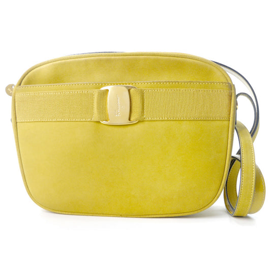 Salvatore Ferragamo  Varaリボン ポシェットバッグ（黄/ヌバック）