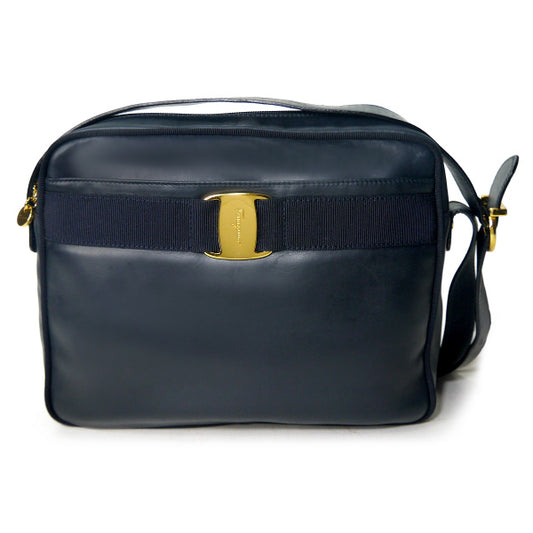 Salvatore Ferragamo   Varaリボン ポシェットバッグ（濃紺）