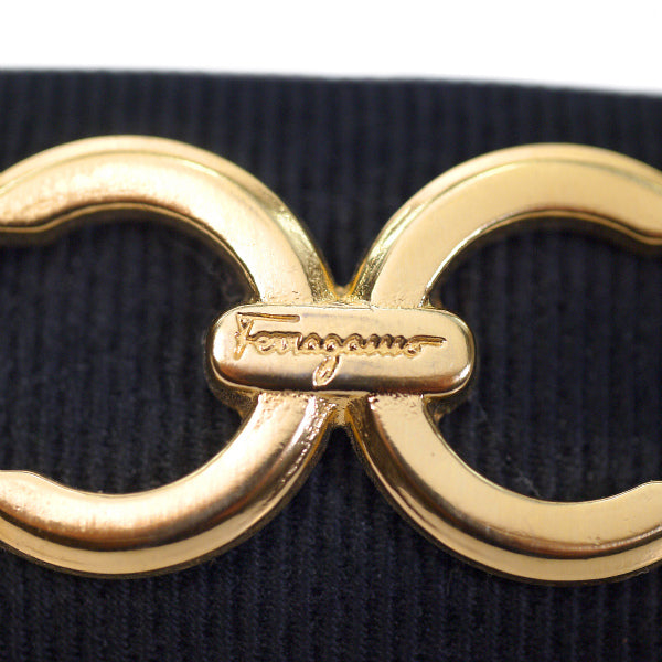 Salvatore Ferragamo　ガンチーニ金具バレッタ（黒）