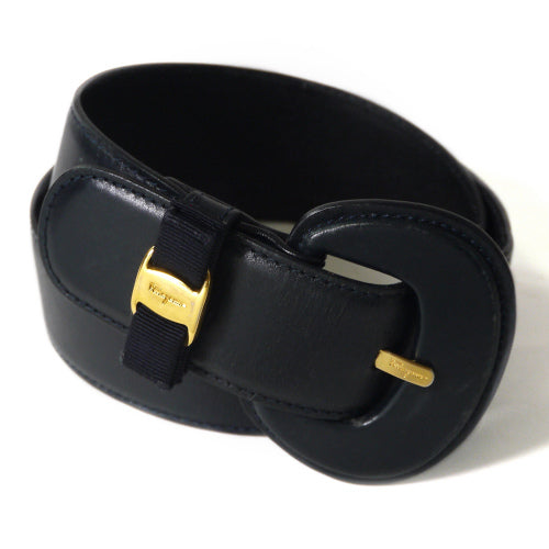 Ferragamo  Vara リボンベルト（紺）